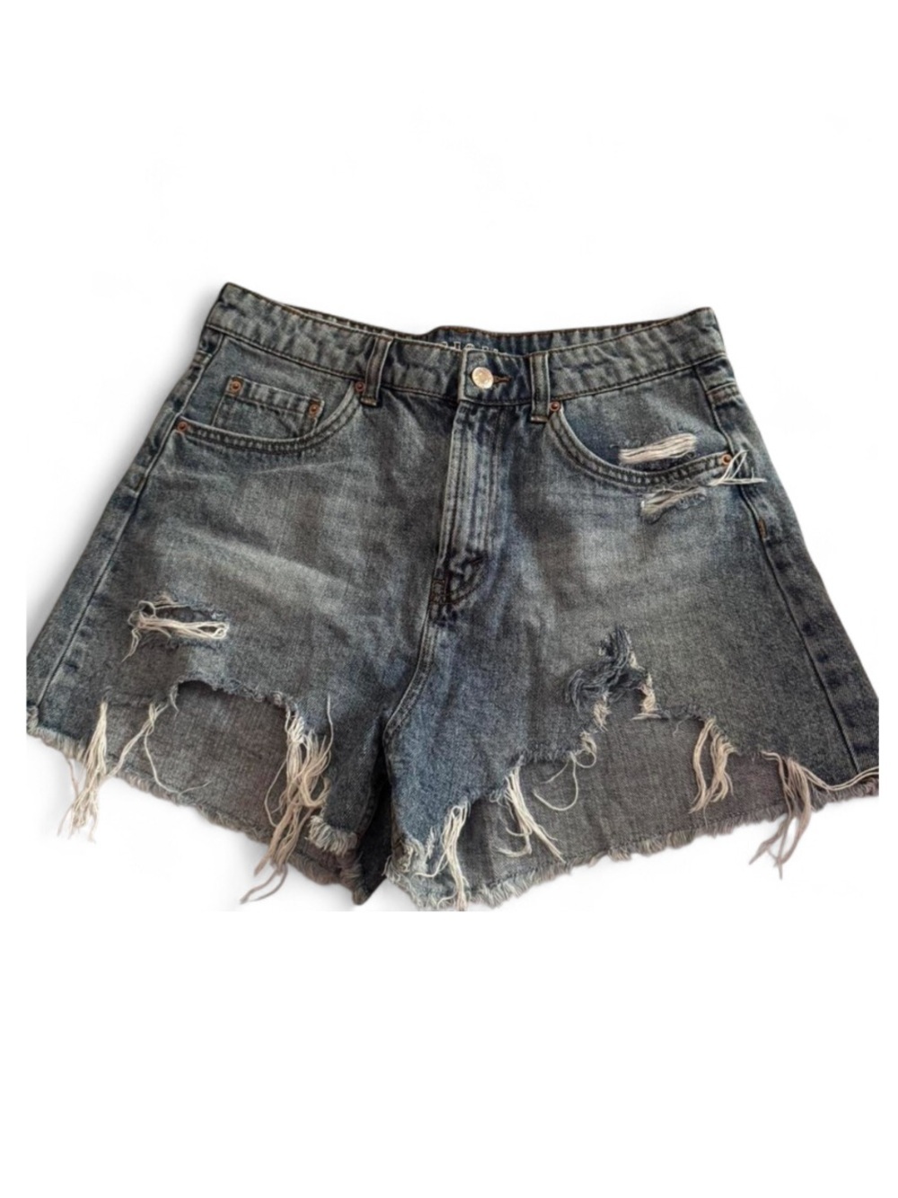 wild fable Distressed High-Rise Gray Denim Shorts